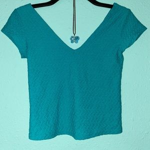 Blue crop top